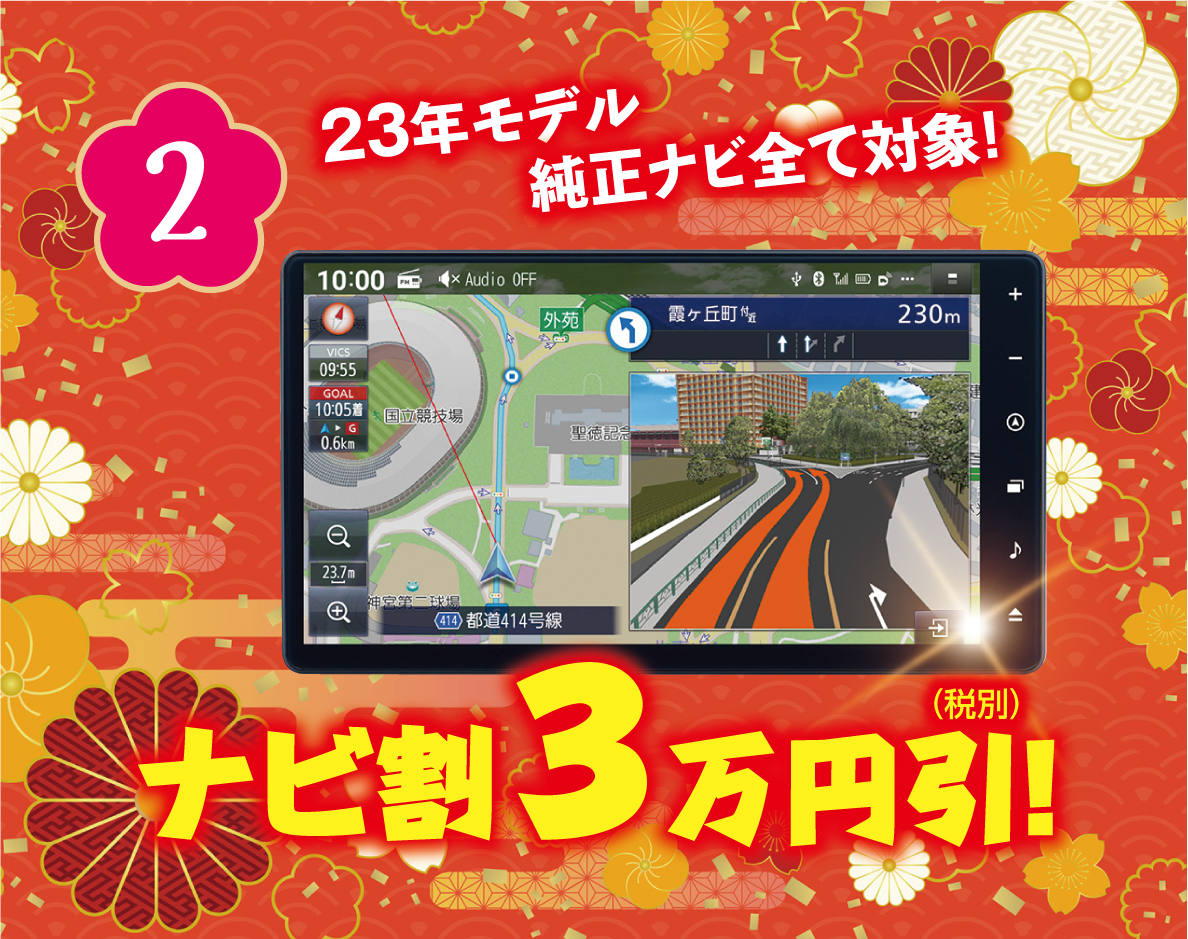 2.ナビ割3万円引き！